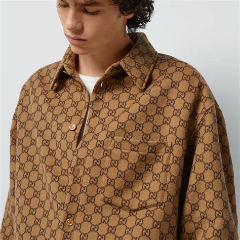 Gucci Gg Wool Flannel Padded Overshirt Ready.